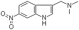 structure of CAS# 6954-87-6, 6-Nitrogramine;N,N-Dimethyl-1-(6-nitro-1H-indol-3-yl)methanamine
