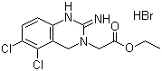structure of CAS# 70381-75-8, Ethyl 5,6-dichloro-3,4-dihydro-2(1H)-iminoquinazoline-3-acetate hydrobromide