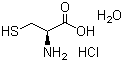 结构式 CAS# 7048-04-6, L-盐酸半胱氨酸一水物; L-半胱氨酸盐酸盐一水物