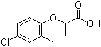 结构式 CAS# 7085-19-0, 2-(4-氯-2-甲基苯氧基)丙酸