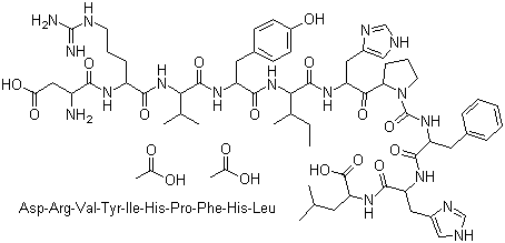 structure of CAS# 70937-97-2, Angiotensin I human acetate salt hydrate