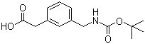 结构式 CAS# 71420-95-6, N-叔丁氧羰基-(3-氨基甲基苯基)乙酸