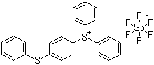 结构式 CAS# 71449-78-0, 二苯基-(4-苯基硫)苯基锍六氟锑酸盐