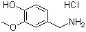 4-Hydroxy-3-methoxybenzylamine hydrochloride molecular structure (CAS 7149-10-2)