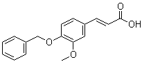 structure of CAS# 7152-95-6, 3-Methoxy-4-(benzyloxy)cinnamic acid;4-(Benzyloxy)-3-methoxycinnamic acid ; 3-(4-Benzyloxy-3-methoxyphenyl)acrylic acid; 3-[3-Methoxy-4-(phenylmethoxy)phenyl]-2-propenoic acid; NSC 16729