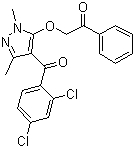 结构式 CAS# 71561-11-0, 苄草唑; 2-(4-(2,4-二氯苯甲酰基)-1,3-二甲基吡唑-5-基氧基)苯乙酮