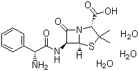 structure of CAS# 7177-48-2, Ampicillin;Ampicillin trihydrate; D-(-)-6-(2-Amino-2-phenylacetamido)-3,3-dimethyl-7-oxo-4-thia-1-azabicyclo[3.2.0]heptane-2-carboxylic acid trihydrate