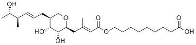 structure of CAS# 71980-98-8, Mupirocin EP Impurity B;Pseudomonic acid C;9-[(E)-4-[(2S,3R,4R,5S)-3,4-dihydroxy-5-[(E,4R,5S)-5-hydroxy-4-methylhex-2-enyl]oxan-2-yl]-3-methylbut-2-enoyl]oxynonanoic acid