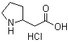 structure of CAS# 71985-79-0, 2-Pyrrolidinylacetic acid hydrochloride;2-Pyrrolidineacetic acid hydrochloride