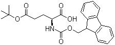 structure of CAS# 71989-18-9, Fmoc-L-glutamic acid 5-tert-butyl ester;5-tert-Butyl N-[(9H-fluoren-9-ylmethoxy)carbonyl]-2-aminoglutarate; Fmoc-Glu(OtBu)-OH