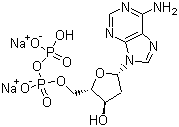 structure of CAS# 72003-83-9, 2'-Deoxyadenosine-5'-diphosphate disodium salt;Disodium 5'-dADP