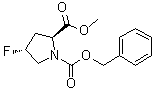 结构式 CAS# 72180-24-6, (R)-1-苄氧羰基-4-氟吡咯烷-2-羧酸甲酯