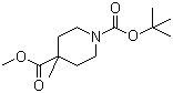 structure of CAS# 724790-59-4, 1-Boc-4-methylpiperidine-4-carboxylic acid methyl ester;4-(Methoxycarbonyl)-4-methylpiperidine-1-carboxylic acid tert-butyl ester