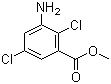 structure of CAS# 7286-84-2, Vegiben 2E;Methyl 3-amino-2,5-dichlorobenzoate; Methyl chloramben