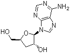 结构式 CAS# 73-03-0, 虫草素; 3'-脱氧腺苷