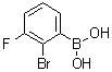 2-Bromo-3-fluorobenzeneboronic acid molecular structure (CAS 731817-89-3)