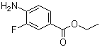 structure of CAS# 73792-12-8, 4-Amino-3-fluorobenzoic acid ethyl ester;Ethyl 4-amino-3-fluorobenzoate