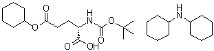 结构式 CAS# 73821-98-4, N-[叔丁氧羰基]-L-谷氨酸 5-环己基酯(二环己基胺)盐