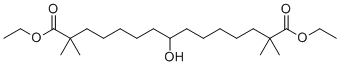 structure of CAS# 738606-64-9, Bempedoic Acid Impurity 2;1,15-Diethyl 8-hydroxy-2,2,14,14-tetramethylpentadecanedioate
