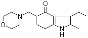 structure of CAS# 7416-34-4, Molindone;3-Ethyl-2-methyl-5-(morpholin-4-ylmethyl)-1,5,6,7-tetrahydroindol-4-one