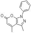 structure of CAS# 74169-52-1, 3,4-Dimethyl-1-phenylpyrano[2,3-c]pyrazol-6(1H)-one