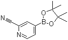 structure of CAS# 741709-62-6, 2-Cyanopyridine-4-boronic acid pinacol ester;4-(4,4,5,5-Tetramethyl-1,3,2-dioxaborolan-2-yl)-2-pyridinecarbonitrile
