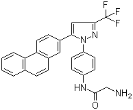 structure of CAS# 742112-33-0, OSU-03012;2-Amino-N-[4-[5-(2-phenanthrenyl)-3-(trifluoromethyl)-1H-pyrazol-1-yl]phenyl]acetamide