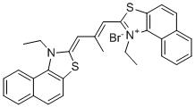 structure of CAS# 7423-31-6, Stains-all;(2Z)-1-ethyl-2-[(E)-3-(1-ethylbenzo[e][1,3]benzothiazol-1-ium-2-yl)-2-methylprop-2-enylidene]benzo[e][1,3]benzothiazole;bromide