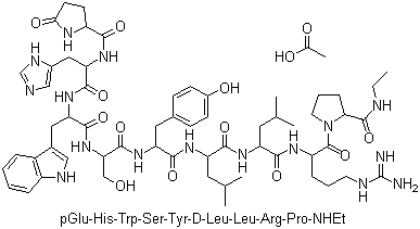 structure of CAS# 74381-53-6, Leuprorelin acetate;Lupron; Leuprolide acetate