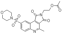 structure of CAS# 745046-84-8, Caspase-3 Inhibitor VII;2-[2-(Acetyloxy)ethyl]-4-methyl-8-(4-morpholinylsulfonyl)-1H-pyrrolo[3,4-c]quinoline-1,3(2H)-dione; Ivachtin