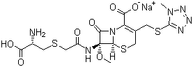 结构式 CAS# 75498-96-3, 头孢米诺钠; 氧羧甲氧头孢菌素钠; (6R,7S)-7beta-[(S)-2-[(2-氨基-2-羧乙基)硫]乙酰氨基]-7alpha-甲氧基-3-[(1-甲基-1H-四唑-5-基)硫]甲基]-8-氧-5-硫杂-1-氮杂双环[4.2.0]辛-2-烯-2-甲酸钠盐