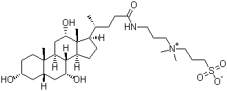 结构式 CAS# 75621-03-3, 3-[3-(胆酰胺丙基)二甲氨基]丙磺酸内盐