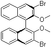 结构式 CAS# 75714-59-9, (R)-3,3'-二溴-2,2-二甲氧基-1,1'-联萘