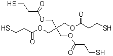 structure of CAS# 7575-23-7, Pentaerythritol tetra(mercaptopropionate);Pentaerythritol tetra(beta-thiopropionate); Pentaerythritol tetra-beta-mercaptopropionate; Pentaerythritol tetrakis(3-mercaptopropanoate); Pentaerythritol tetrakis(mercaptopropionate); Pentaerythritol tetrakis(beta-mercaptopropionate); Pentaerythritol tetrakis(beta-thiopropionate); Pentaerythrityl tetrakis(beta-mercaptopropionate); Q 43; Q 43 (polythiol); QX 40; Tetrakis(3-mercaptopropionate)pentaerythritol; Tetramethylolmethane tetramercaptopropionate; Thiocure PETMP; Thiocure PETMP Low Odor; beta-Mercaptopropionic acid tetraester with pentaerythritol