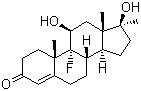 structure of CAS# 76-43-7, Fluoxymesterone;9a-Fluoro-11b,17b-dihydroxy-17a-methyl-4-androsten-3-one