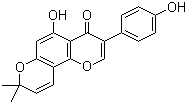 structure of CAS# 76166-59-1, Derrone;5-Hydroxy-3-(4-hydroxyphenyl)-8,8-dimethyl-4H,8H-benzo[1,2-b:3,4-b']dipyran-4-one