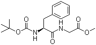 结构式 CAS# 7625-57-2, N-(叔丁氧羰基)苯丙氨酰甘氨酸甲酯