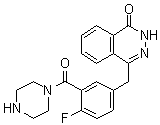 结构式 CAS# 763111-47-3, 1-[5-[(3,4-二氢-4-氧代-1-酞嗪基)甲基]-2-氟苯甲酰基]哌嗪