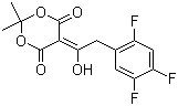 structure of CAS# 764667-64-3, 5-[1-Hydroxy-2-(2,4,5-trifluorophenyl)ethylidene]-2,2-dimethyl-1,3-dioxane-4,6-dione