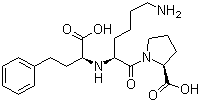 结构式 CAS# 76547-98-3, 赖诺普利; N-{N-[(S)-1-羧基-3-苯丙基]-L-赖氨酰}-L-脯氨酸
