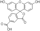 structure of CAS# 76823-03-5, 5-Carboxyfluorescein;3',6'-Dihydroxy-3-oxospiro[2-benzofuran-1,9'-xanthene]-5-carboxylic acid