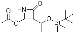 结构式 CAS# 76855-69-1, 4-乙酰氧基氮杂环丁酮; 氮杂环酮 4-AA; 4-乙酰氧基-3-[1-(叔丁基二甲基硅氧基)乙基]氮杂环丁酮