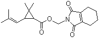 structure of CAS# 7696-12-0, Tetramethrin;(1,3,4,5,6,7-Hexahydro-1,3-dioxo-2H-isoindol-2-yl)methyl 2,2-dimethyl-3-(2-methyl-1-propenyl)cyclopropanecarboxylate; (1-Cyclohexene-1,2-dicarboximido)methyl 2,2-dimethyl-3-(2-methylpropenyl)-cyclopropanecarboxylate