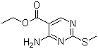 结构式 CAS# 776-53-4, 2-甲硫基-4-氨基嘧啶-5-羧酸乙酯