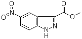 structure of CAS# 78155-75-6, 5-Nitro-1H-indazole-3-carboxylic acid methyl ester