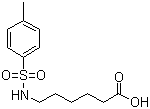 结构式 CAS# 78521-39-8, 6-[[(4-甲基苯基)磺酰基]氨基]己酸