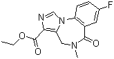 structure of CAS# 78755-81-4, Flumazenil;Ro 15-1788; Ethyl 8-fluoro-5-methyl-6-oxo-5,6-dihydro-4H-imidazo[1,5-a][1,4]benzodiazepine-3-carboxylate