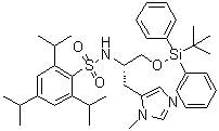 structure of CAS# 787554-04-5, N-[(1S)-2-[[(1,1-Dimethylethyl)diphenylsilyl]oxy]-1-[(1-methyl-1H-imidazol-5-yl)methyl]ethyl]-2,4,6-tris(1-methylethyl)benzenesulfonamide