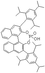 structure of CAS# 791616-63-2, (11bR)-4-Hydroxy-2,6-bis[2,4,6-tris(1-methylethyl)phenyl]dinaphtho[2,1-d:1',2'-f][1,3,2]dioxaphosphepin 4-oxide