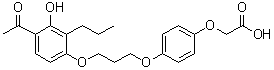 结构式 CAS# 79558-09-1, [4-[3-(4-乙酰基-3-羟基-2-丙基苯氧基)丙氧基]苯氧基]乙酸